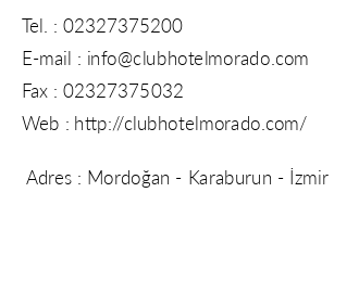 Club Hotel Morado iletiim bilgileri